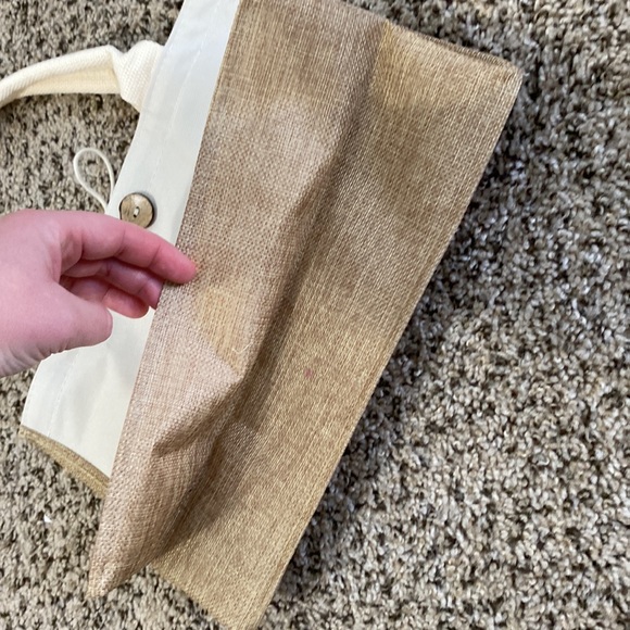 Canvas small tote with button closure - never used - Picture 2 of 5